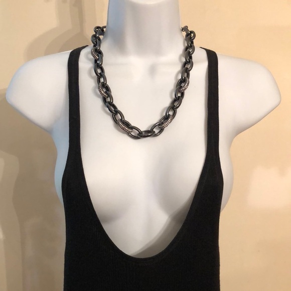 Coldwater Creek gunmetal chunky chain necklace. - Picture 2 of 7